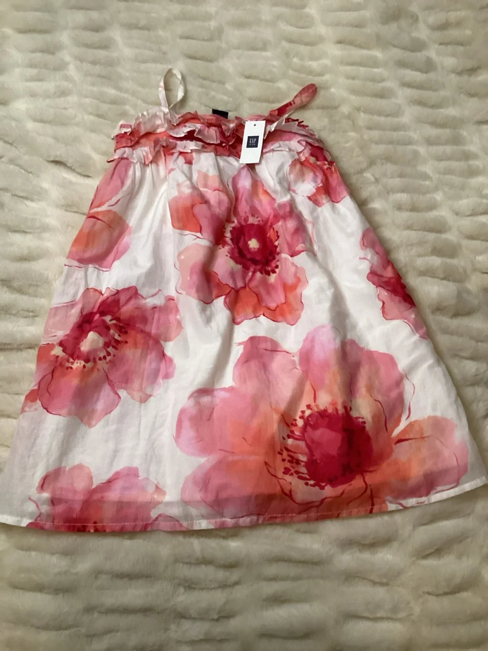 GAP Kids Pink and Coral Floral Dress size 6/7 nwt
